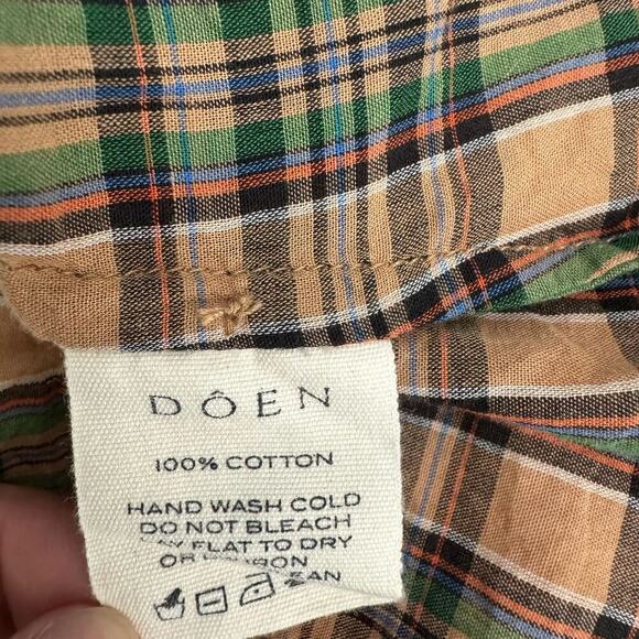 Doen Palmera Top Long Sleeve in Promenade Plaid Cotton Size Small - Picture 12 of 12